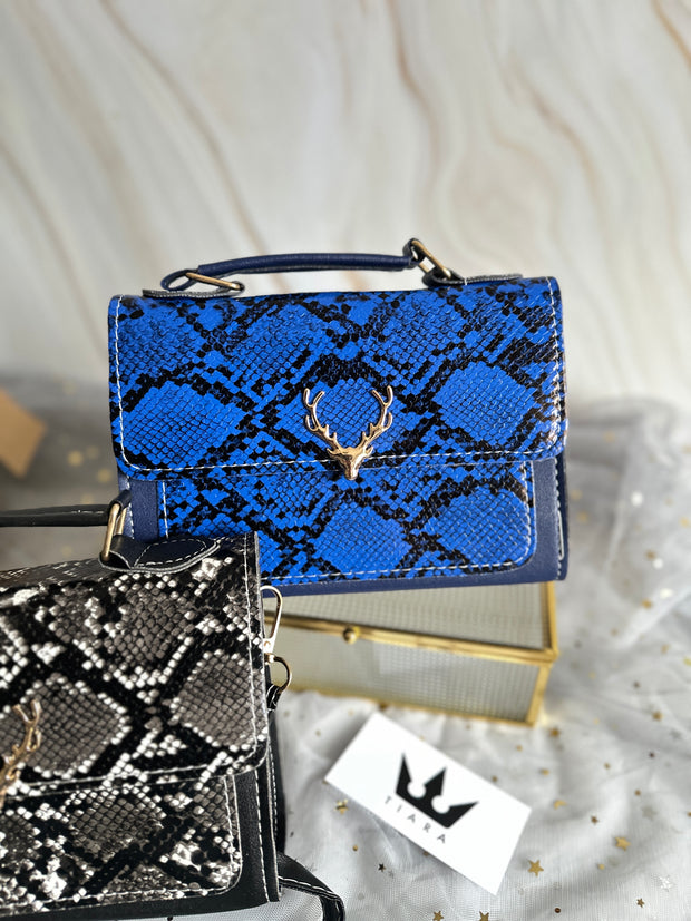 Чанта с имитация на синя змия Hope