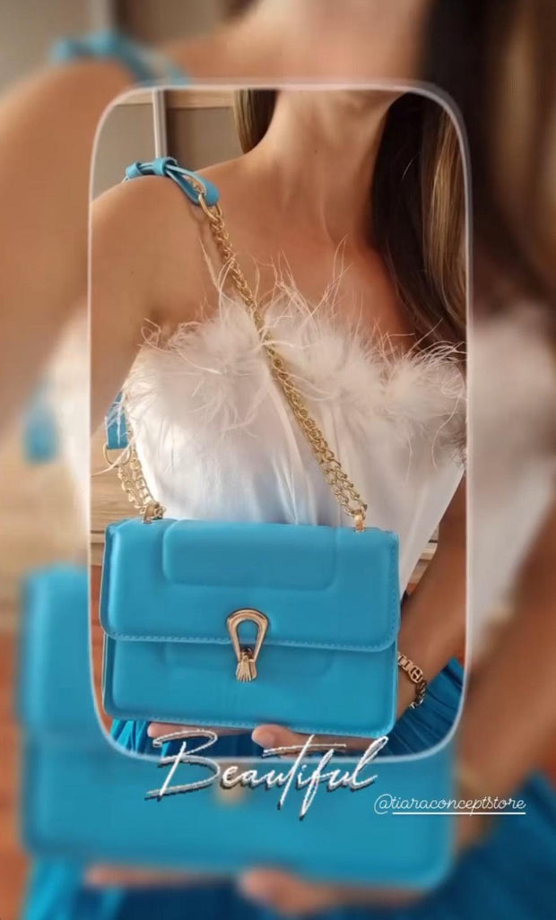 Синя чанта Дарина 