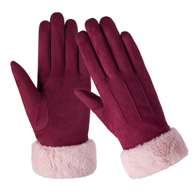 Топли бордо ръкавици