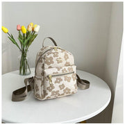 Mini Rucsac maro cu floricele Nadina - TIARA CONCEPT STORE