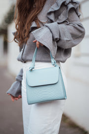 Синя змийска чанта Gia